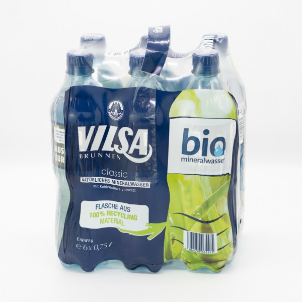 VILSA Brunnen classic , PET-Flasche, Einweg im Pack, 6 x 0,75 L