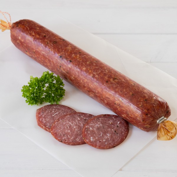Geräucherte Mettwurst mit Knoblauch