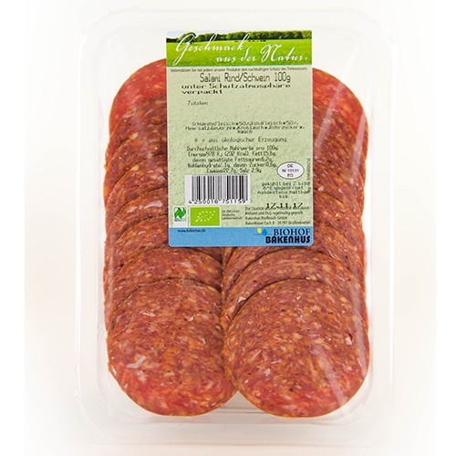 Bio Salami Rind und Schwein im Aufschnitt