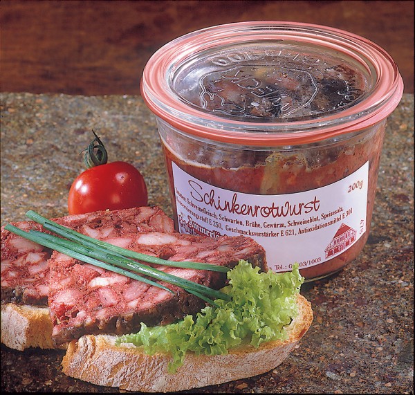 Hausmacher Schinkenrotwurst im Weckglas, 200g