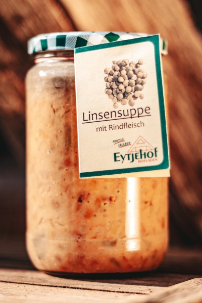 Linsensuppe mit Rindfleisch
