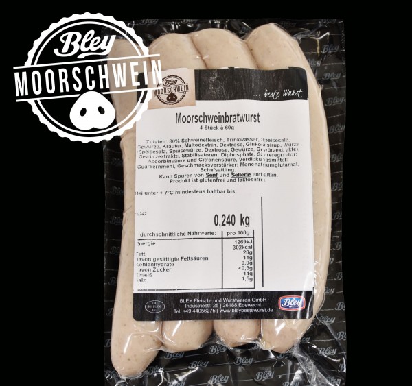 Moorschwein Bratwurst 4 Stück à 60g
