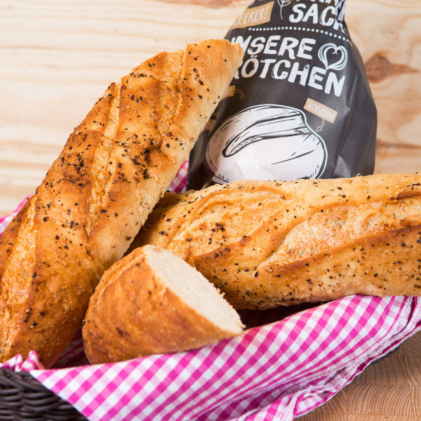 Halbgebackenes Dinkelbaguette