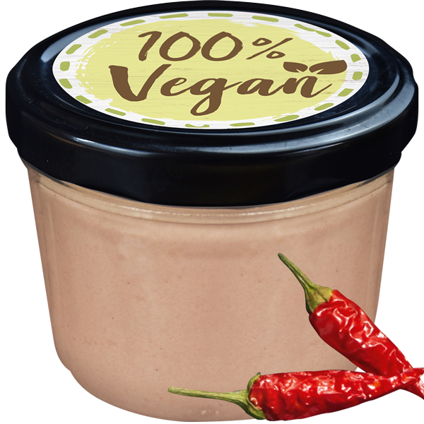 Veganer Brotaufstrich nach Art einer Leberwurst - Chili