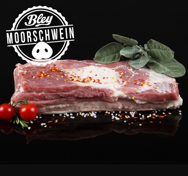 Moorschwein Bauch ohne Knochen, im Stück